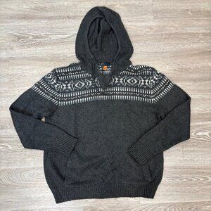 World Republic Fair Isle Gray Wool Angora Hoody sz XL